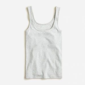 J. Crew Perfect-fit shelf-bra tank top XXS Heather platinum light gray